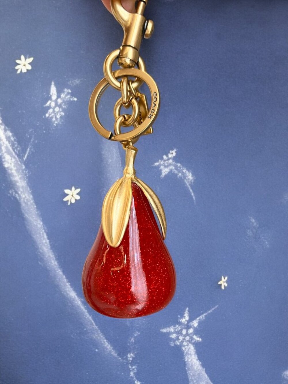 🌸Coach Red and Gold Keychain